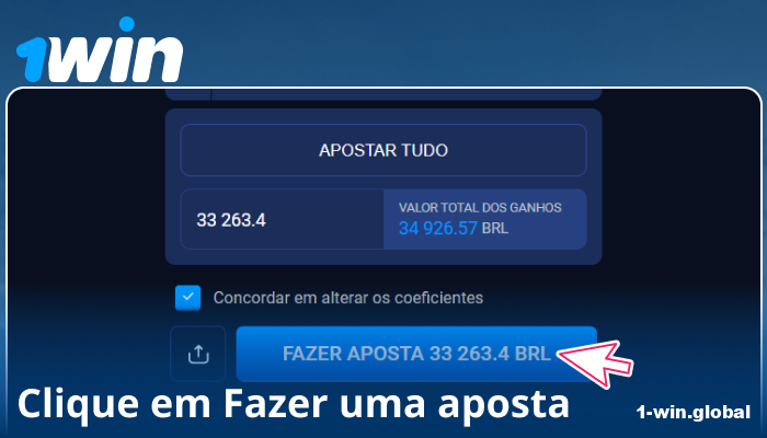 Confirme sua aposta no 1Win BR